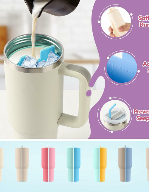 Load image into Gallery viewer, LittleHugs Silicone 2-in-1 Cup for Stanley Cup 40oz Cream Double Drinks Bag
