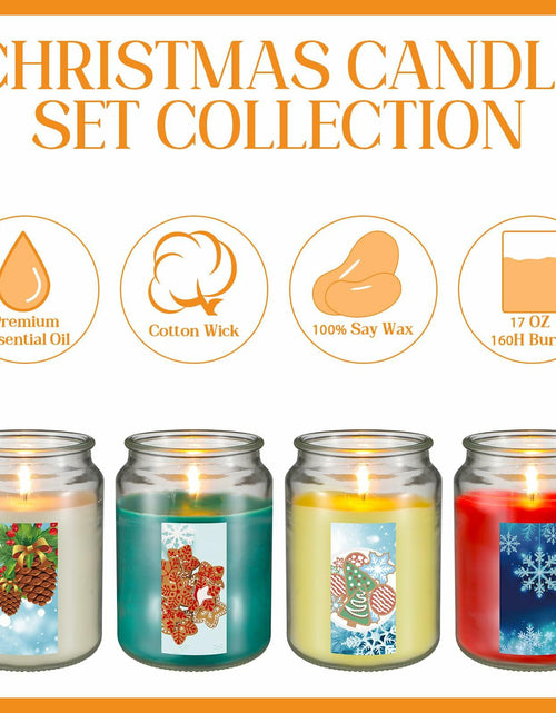 Load image into Gallery viewer, Tioncy Christmas Scented Candle Gift Set 68oz 4 Pcs Apple Cookies Mint
