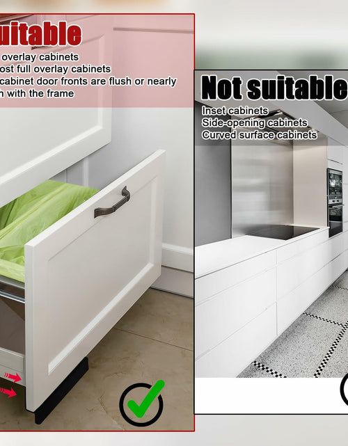 Load image into Gallery viewer, RSSCIIIUL Foot Pull for Trash Cabinet Drawer Full Overlay Black
