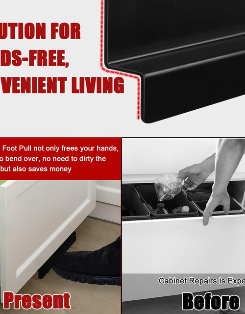 Load image into Gallery viewer, RSSCIIIUL Foot Pull for Trash Cabinet Drawer Full Overlay Black
