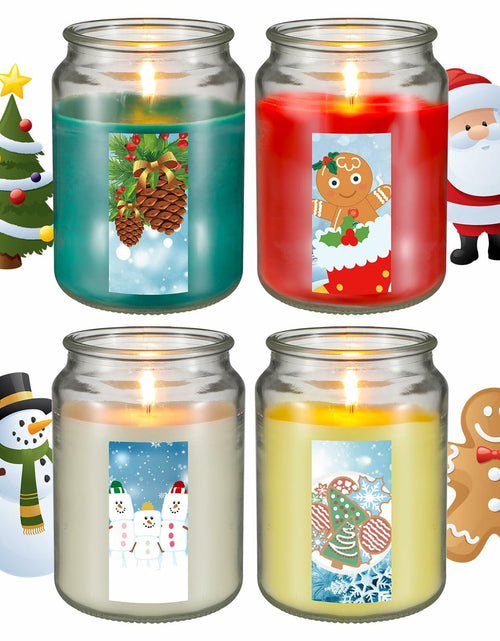 Load image into Gallery viewer, Tioncy Christmas Scented Candle Gift Set 68oz 4 Pcs Apple Cookies Mint

