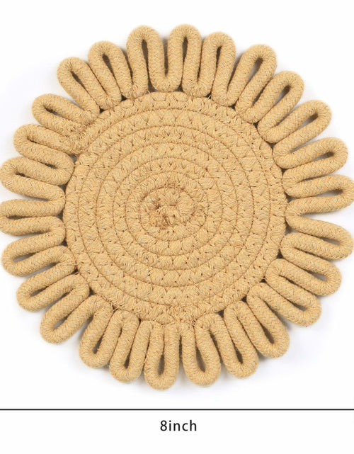 Load image into Gallery viewer, AHHFSMEI 8 Inch Heat Resistant Trivets Pot Holders 4pcs Light Brown
