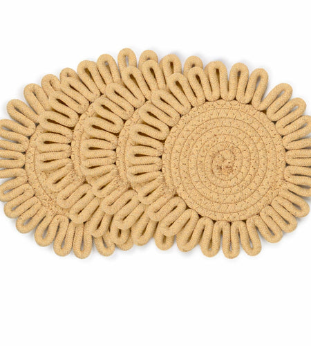 AHHFSMEI 8 Inch Heat Resistant Trivets Pot Holders 4pcs Light Brown