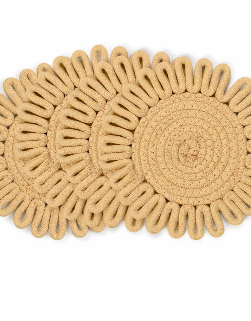 Load image into Gallery viewer, AHHFSMEI 8 Inch Heat Resistant Trivets Pot Holders 4pcs Light Brown
