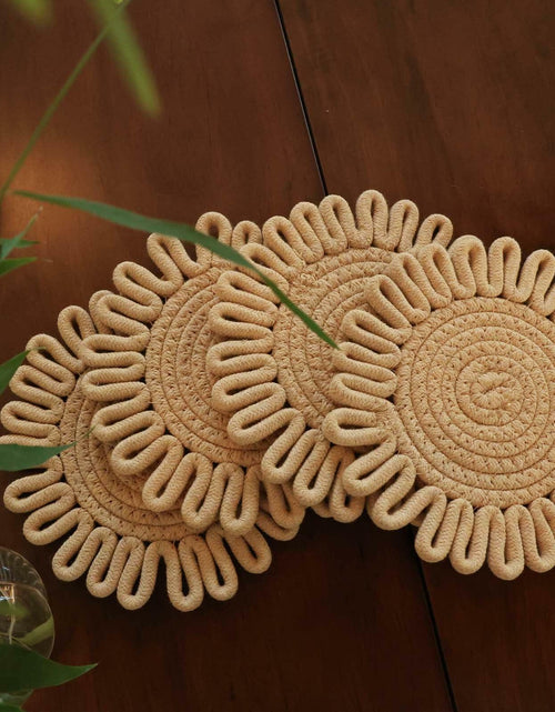 Load image into Gallery viewer, AHHFSMEI 8 Inch Heat Resistant Trivets Pot Holders 4pcs Light Brown
