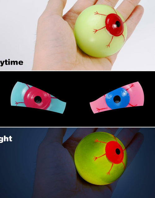 Load image into Gallery viewer, Soayone Luminous Horror Eyeballs Blue 2 Count Scary Glow Halloween
