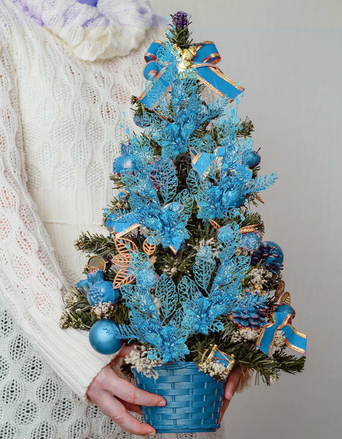 Load image into Gallery viewer, Crazy Night Christmas Tree Picks 16.3in 12pcs Blue Glitter Berries
