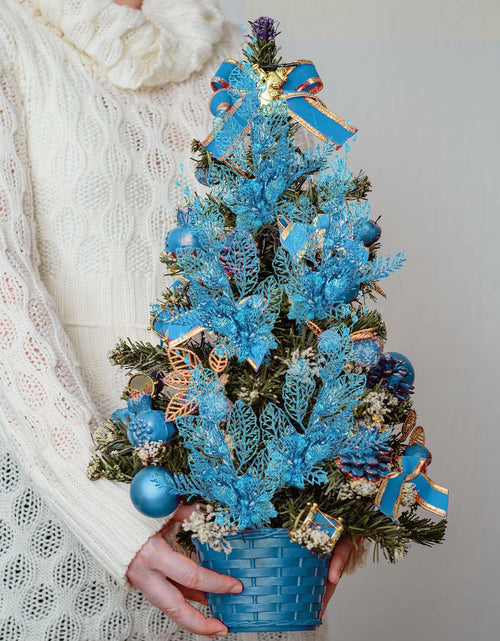 Load image into Gallery viewer, Crazy Night Christmas Tree Picks 16.3in 12pcs Blue Glitter Berries
