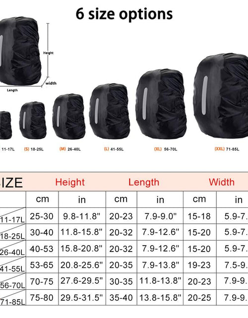 Load image into Gallery viewer, HYCOPROT Waterproof Backpack Rain Cover 10-85L Reflective Ultralight
