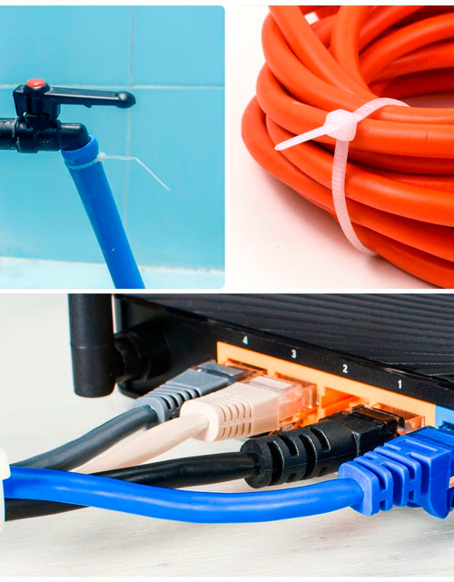 Load image into Gallery viewer, MECCANIXITY 3/16x18in Nylon Cable Zip Ties Self-Locking White 100pcs
