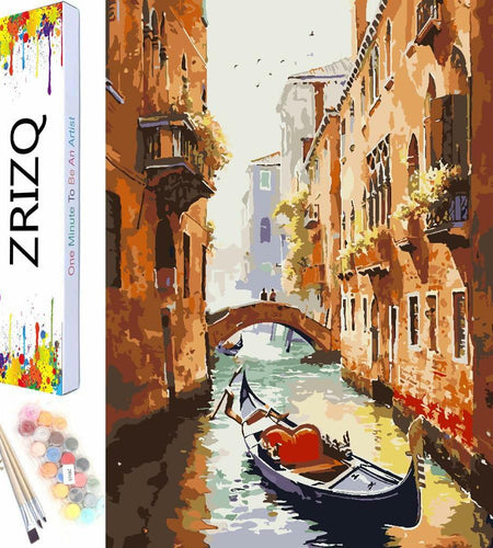 ZRIZQ Paint by Number Kit for Adults 12x16 Canvas City Colorful Box