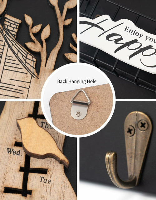 Load image into Gallery viewer, Wooden Reusable Perpetual Calendar with Hooks Home Decor Holiday Gift

