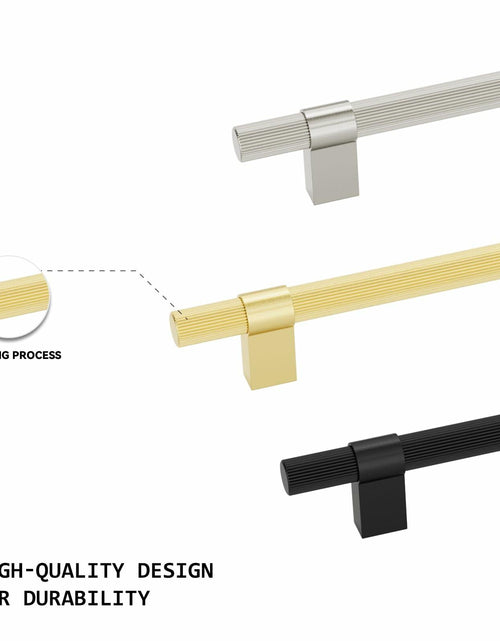 Load image into Gallery viewer, homdiy 15 Pack Brushed Nickel Cabinet Handles 128mm T Bar Silver
