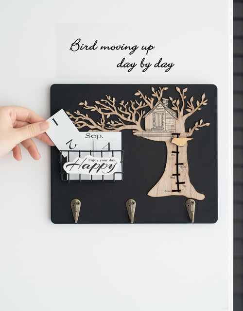 Load image into Gallery viewer, Wooden Reusable Perpetual Calendar with Hooks Home Decor Holiday Gift
