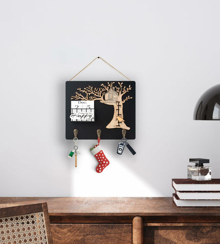 Wooden Reusable Perpetual Calendar with Hooks Home Decor Holiday Gift