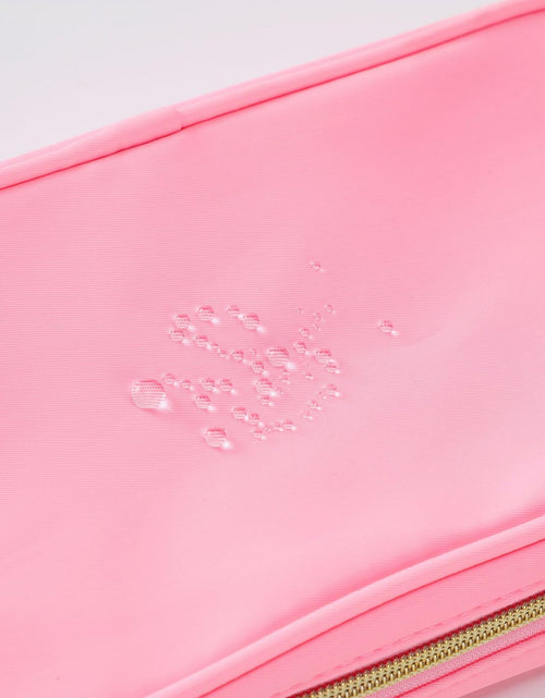Load image into Gallery viewer, Nogsew Clear Waterproof Travel Makeup Bag Small Pink Zipper Organizer
