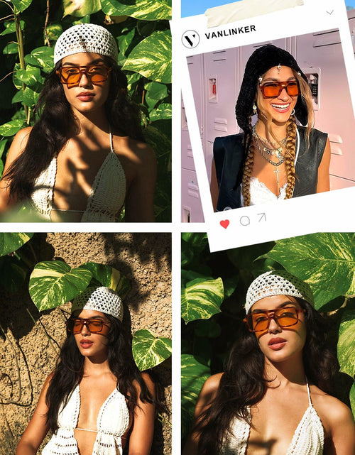 Load image into Gallery viewer, VANLINKER Retro 70s Square Aviator Sunglasses Green VL9816
