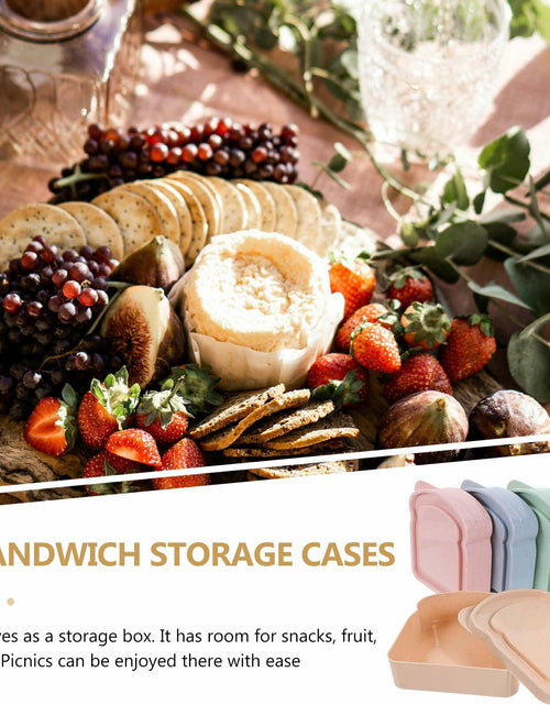 Load image into Gallery viewer, ABOOFAN 4pcs Plastic Toast Shape Sandwich Containers with Lid Food Storage
