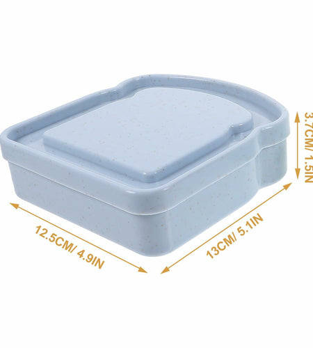 ABOOFAN 4pcs Plastic Toast Shape Sandwich Containers with Lid Food Storage