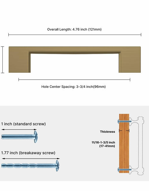 Load image into Gallery viewer, Haliwu 10 Pack Cabinet Handles 3-3/4 Inch Hole Center Champagne Bronze
