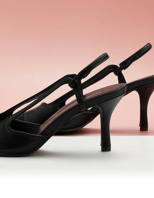 Load image into Gallery viewer, C.Paravano Women's Pointed Toe Slingback Pumps Black Size 9.5

