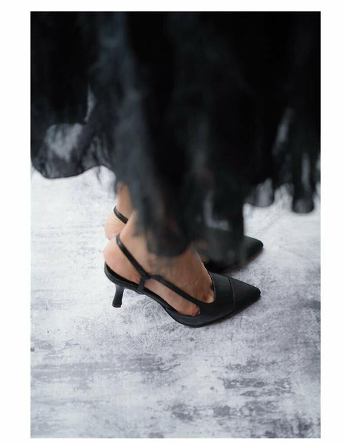 Load image into Gallery viewer, C.Paravano Women's Pointed Toe Slingback Pumps Black Size 9.5
