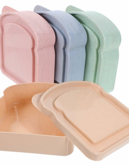 Load image into Gallery viewer, ABOOFAN 4pcs Plastic Toast Shape Sandwich Containers with Lid Food Storage
