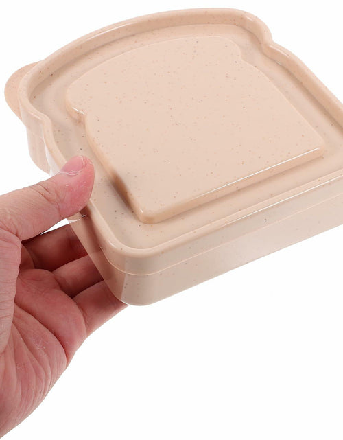 Load image into Gallery viewer, ABOOFAN 4pcs Plastic Toast Shape Sandwich Containers with Lid Food Storage
