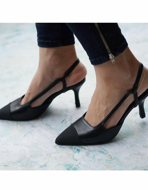 Load image into Gallery viewer, C.Paravano Women's Pointed Toe Slingback Pumps Black Size 9.5
