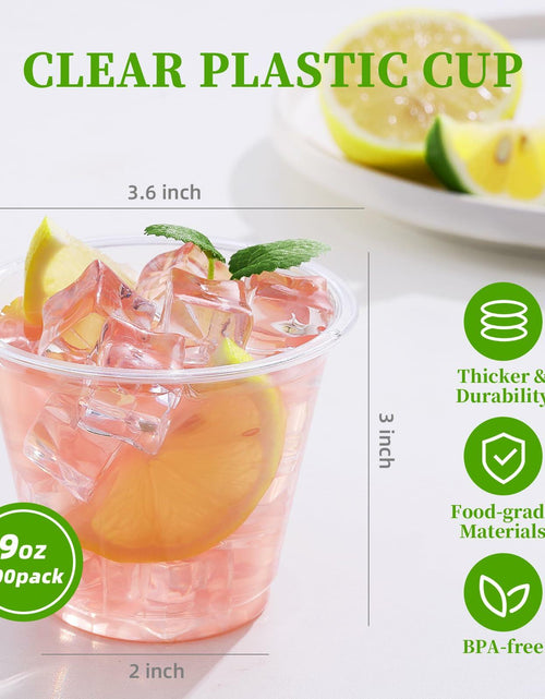 Load image into Gallery viewer, WELLIFE 9oz Clear Plastic Cups 200 Pack Disposable Party Glasses Wine Cold
