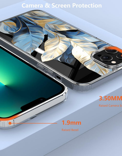 Load image into Gallery viewer, LORYVAN Magnetic Clear Case iPhone 12/12 Pro Floral Blue 6.1"
