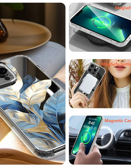 Load image into Gallery viewer, LORYVAN Magnetic Clear Case iPhone 12/12 Pro Floral Blue 6.1"
