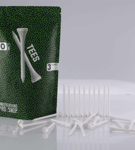 Underground Pro Shop Wood Golf Tees 3" Standard White Resealable Pack
