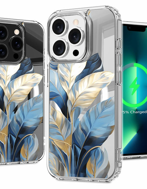 Load image into Gallery viewer, LORYVAN Magnetic Clear Case iPhone 12/12 Pro Floral Blue 6.1"
