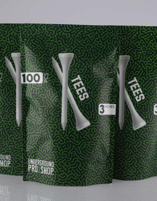 Load image into Gallery viewer, Underground Pro Shop Wood Golf Tees 3" Standard White Resealable Pack
