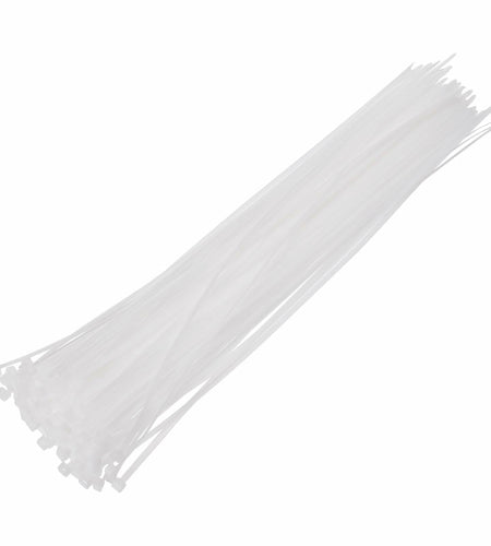MECCANIXITY 3/16x18in Nylon Cable Zip Ties Self-Locking White 100pcs