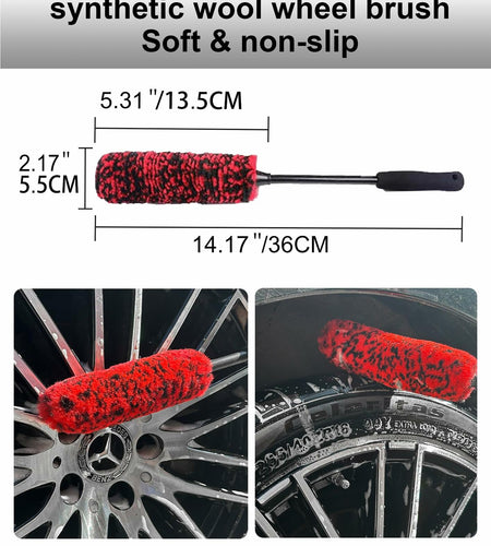 YILANBON Wheel Brush Soft Dense Fibers Car Rim Clean 2PCS