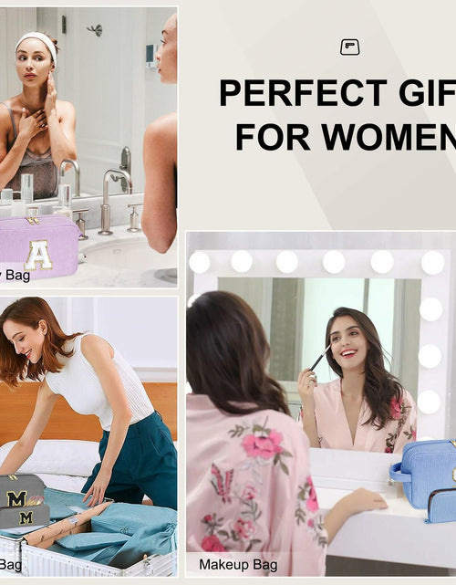 Load image into Gallery viewer, YOOLIFE Monogram Make Up Bag Birthday Gift for Women Girls Gray
