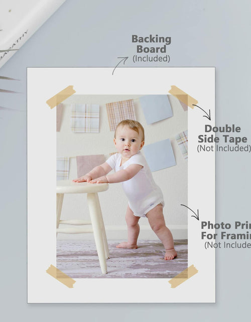 Load image into Gallery viewer, Somime 10 Pack 5x7 White Picture Mats with Backing Acid Free Photo Boards
