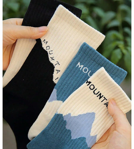 SHENHE Men's 4 Pairs Patterned Graphic Crew Socks Multicolor Size 39-42