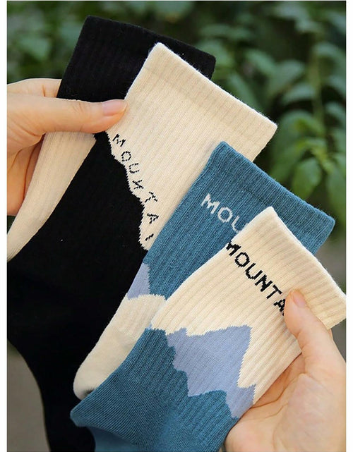 Load image into Gallery viewer, SHENHE Men's 4 Pairs Patterned Graphic Crew Socks Multicolor Size 39-42
