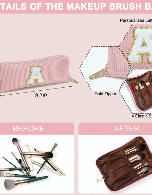 Load image into Gallery viewer, YOOLIFE Monogram Make Up Bag Birthday Gift for Women Girls Gray
