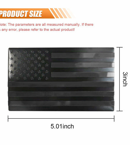 American Flag 3D Metal Car Stickers 5x3in Black Blue Emblem 2PCS