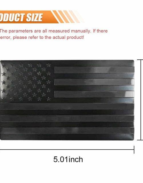 Load image into Gallery viewer, American Flag 3D Metal Car Stickers 5x3in Black Blue Emblem 2PCS
