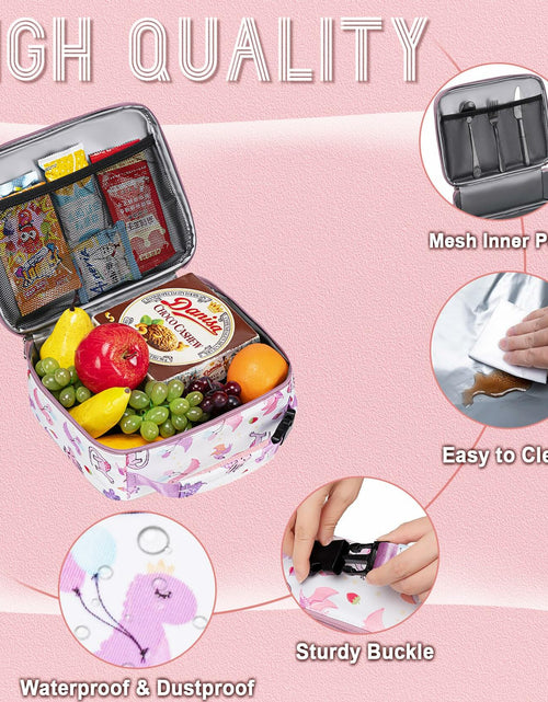Load image into Gallery viewer, HotAdsFW Dinosaur Kids Lunch Box Small School Bag White Dinosour
