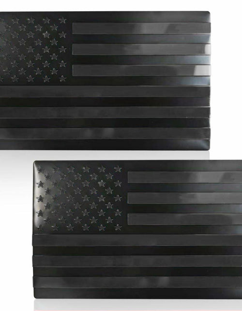 Load image into Gallery viewer, American Flag 3D Metal Car Stickers 5x3in Black Blue Emblem 2PCS
