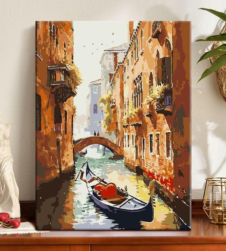ZRIZQ Paint by Number Kit for Adults 12x16 Canvas City Colorful Box