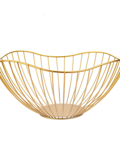 Load image into Gallery viewer, IBWell Metal Iron Wire Single Tier Dish Stand Basket Holder Gold
