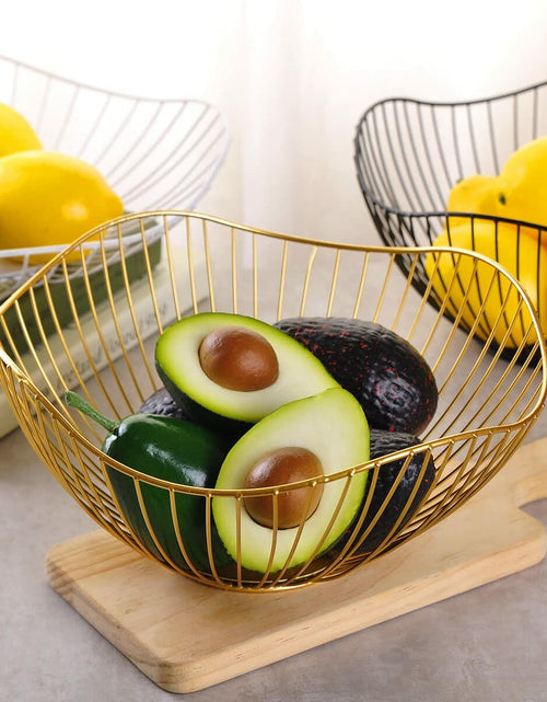 Load image into Gallery viewer, IBWell Metal Iron Wire Single Tier Dish Stand Basket Holder Gold
