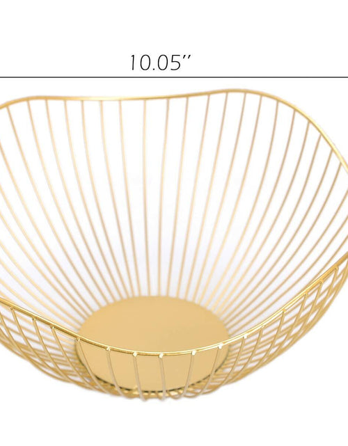 Load image into Gallery viewer, IBWell Metal Iron Wire Single Tier Dish Stand Basket Holder Gold

